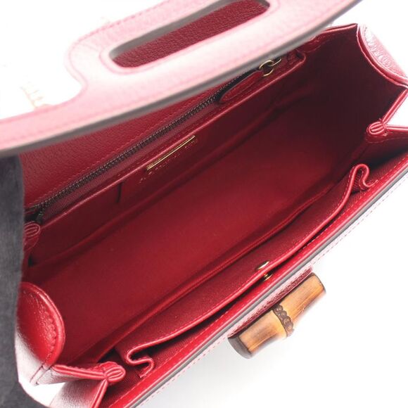 Gucci Bamboo Canvas Leather Handbag - Picture 3 of 9